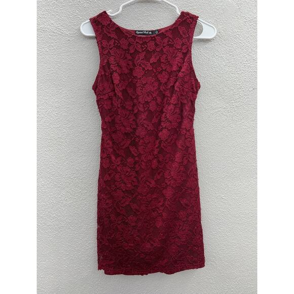 Juniors Crystal Doll Dress Size 5 Red Lacey Open Back Sleeveless - Picture 1 of 13